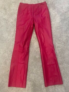 Hott pink genuine leather Wilson’s leather bottoms pants bootcut size 6